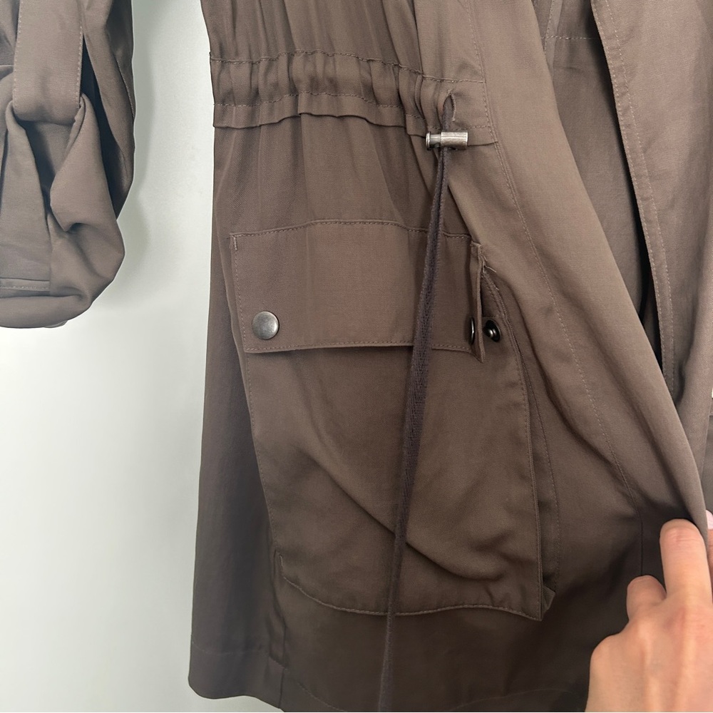 LOFT olive green taupe utility lightweight jacket small - Picture 7 of 7